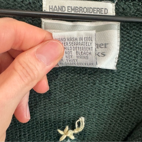 VTG Christopher & Banks Womens Hand Embroidered Christmas Tree Cardigan Gorpcore - Picture 5 of 9